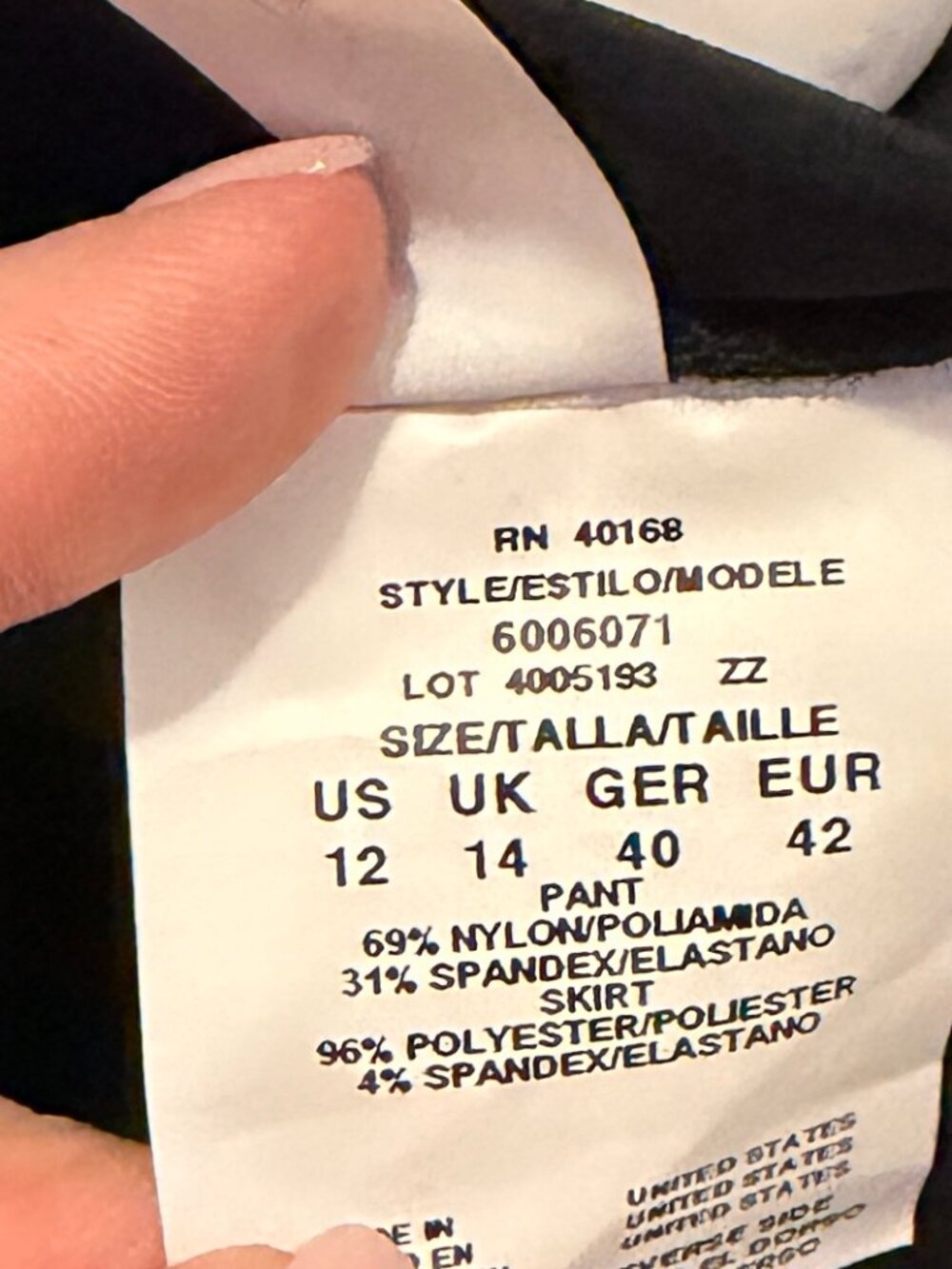 NWT Miraclesuit Tennis Skirt in Black Size 12 - Picture 6 of 7